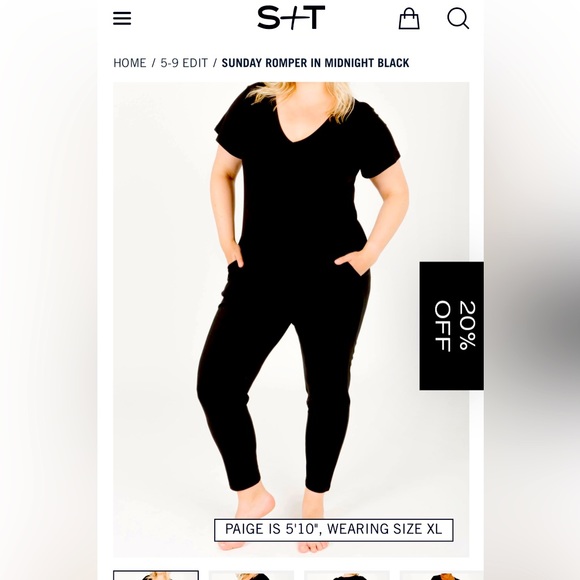 Smash + Tess Pants - Smash & Tess Sunday Romper in Midnight Black Size XXL